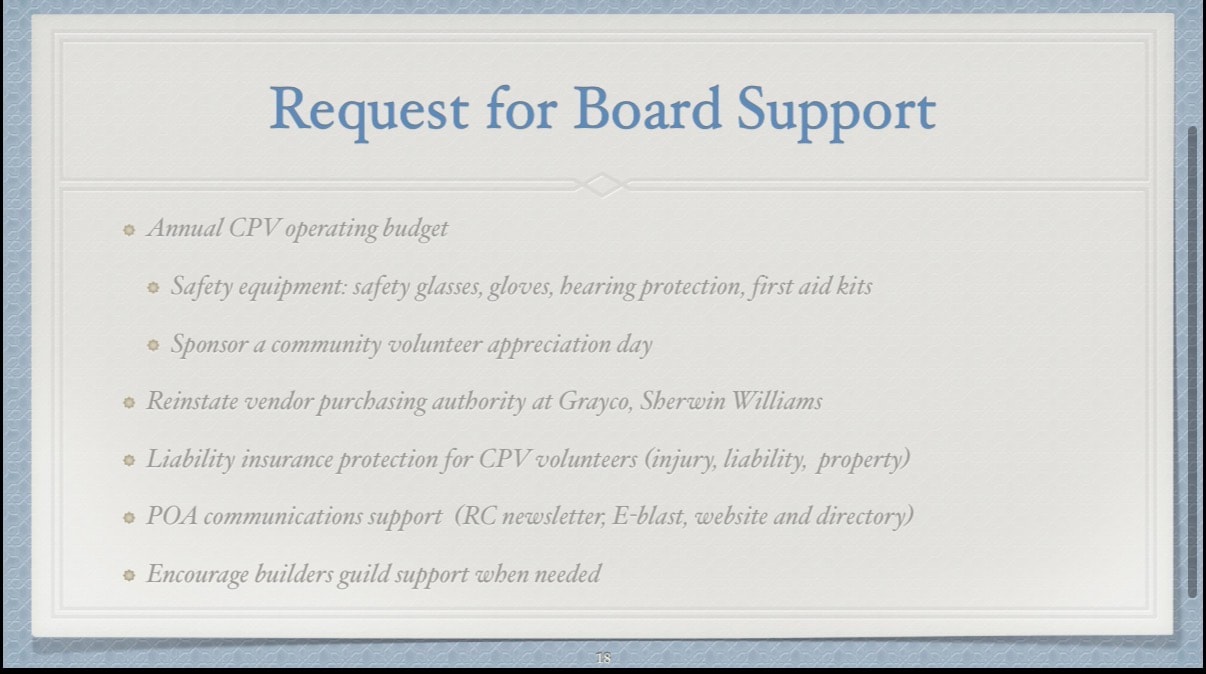 CPV Presentation — Request for Board Support